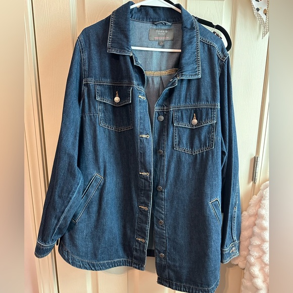 torrid Jackets & Blazers - Torrid Dark Blue Jean Jacket